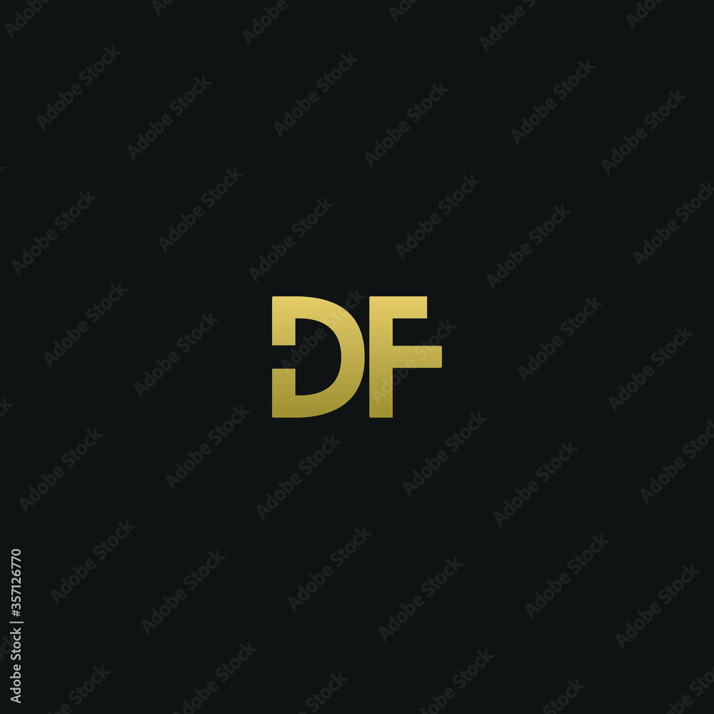 Creative modern elegant trendy unique artistic DF FD D F initial based letter icon logo.