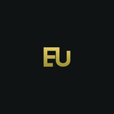 Creative modern elegant trendy unique artistic EU UE E U initial based letter icon logo.