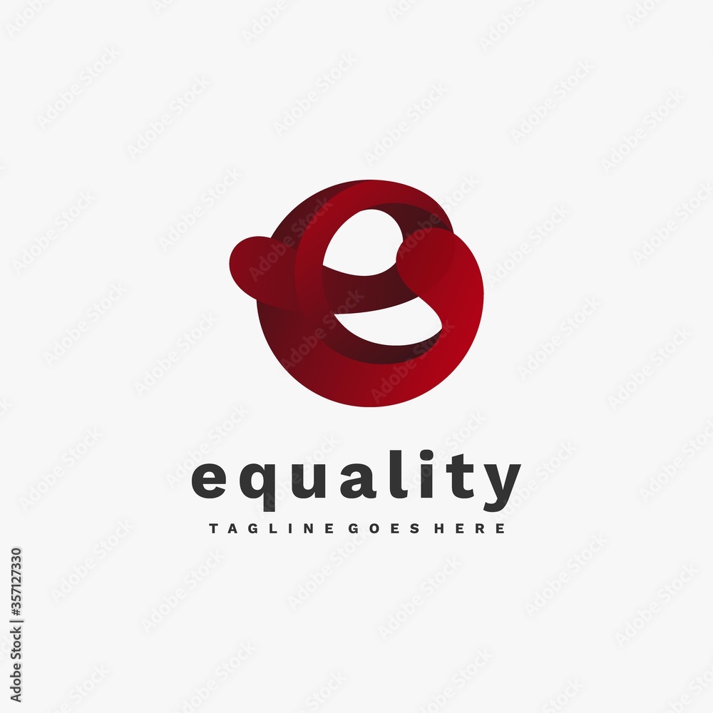 Fototapeta premium Vector Logo Illustration Equality Gradient Colorful Style.