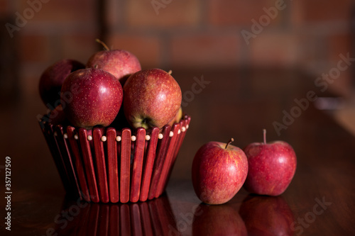 red apples in a basket