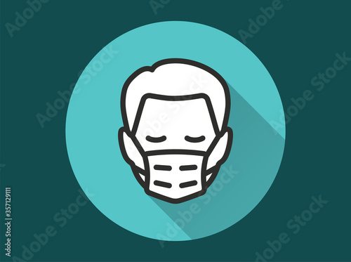 Free Download Man in medical face mask icon for graphic and web design. - GFXLoad