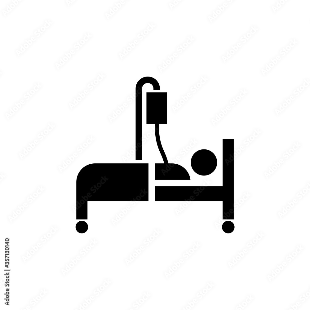Bed icon isolated on white background. Hospital bed icon Bed icon isolated on white background. Hospital bed icon
