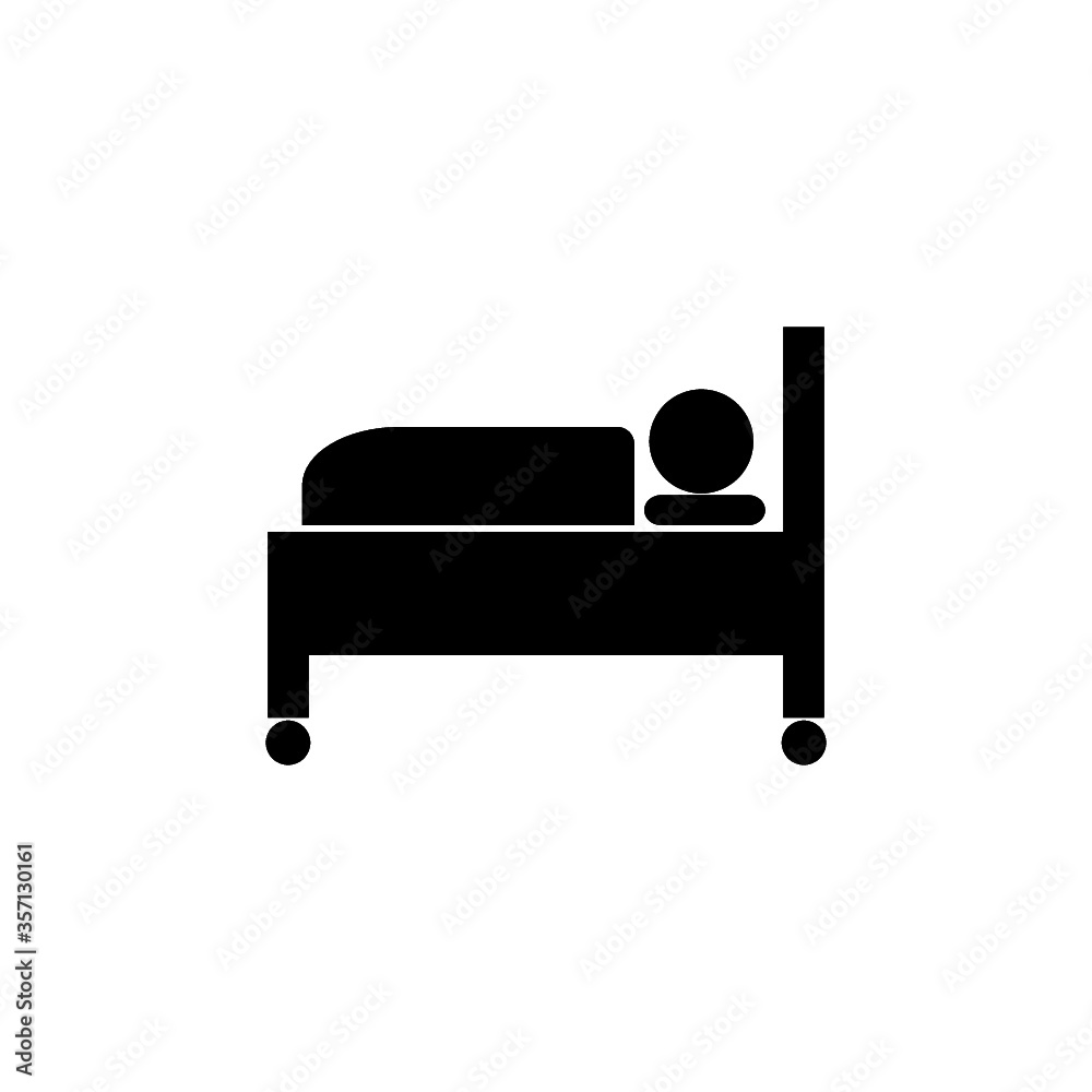 Bed icon isolated on white background. Hospital bed icon Bed icon isolated on white background. Hospital bed icon