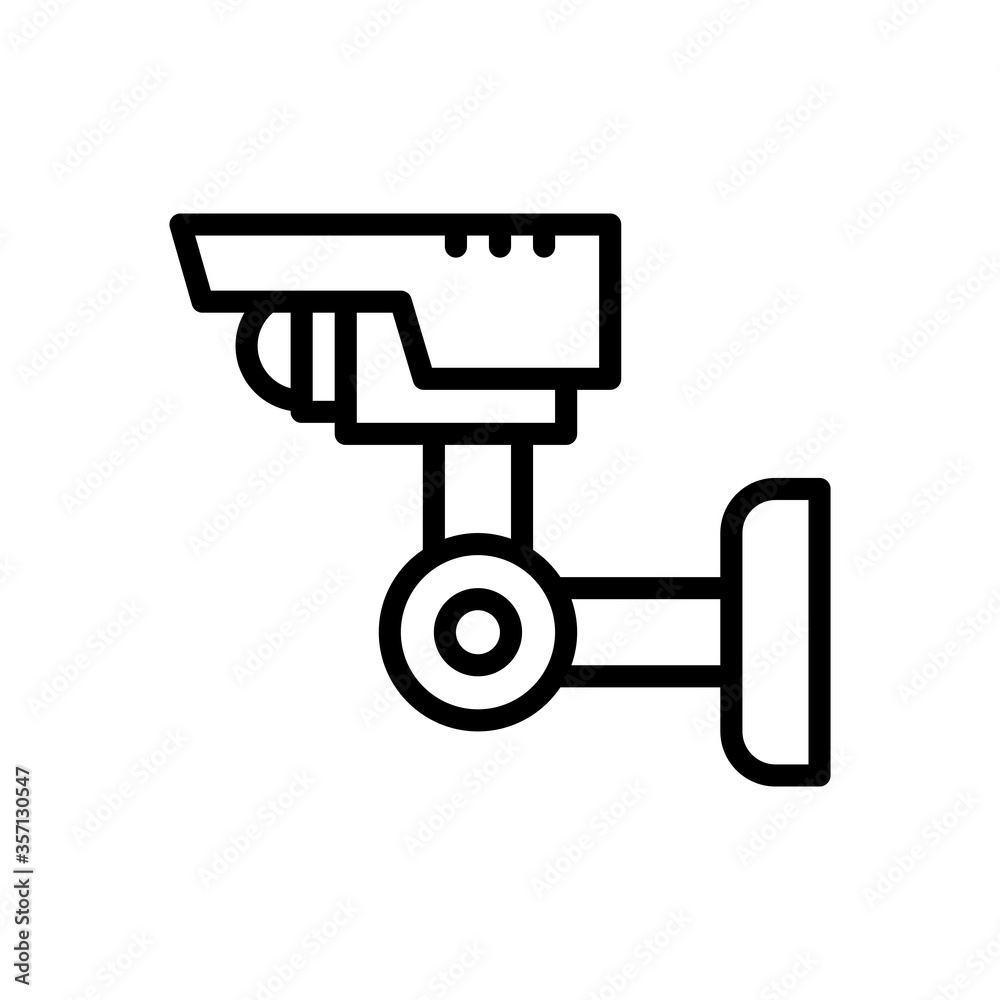 line style icon of security camera isolated on white background. EPS 10 line style icon of security camera isolated on white background. EPS 10