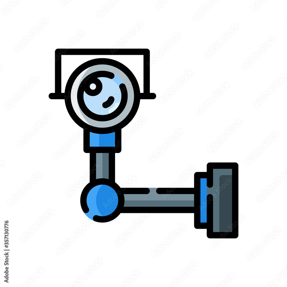filled line style icon of security camera. vector illustration for graphic design, website, UI isolated on white background. EPS 10 filled line style icon of security camera. vector illustration for graphic design, website, UI isolated on white background. EPS 10