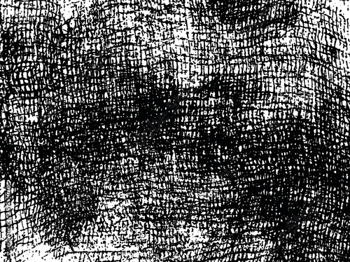 Grunge texture of soft gauze cotton fabric. Abstract monochrome background of coarse crumpled fabric. Vector illustration.