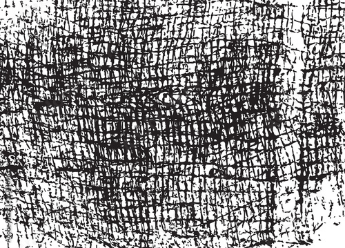 Grunge texture of soft gauze cotton fabric. Abstract monochrome background of coarse crumpled fabric. Vector illustration.