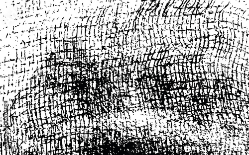 Grunge texture of soft gauze cotton fabric. Abstract monochrome background of coarse crumpled fabric. Vector illustration.