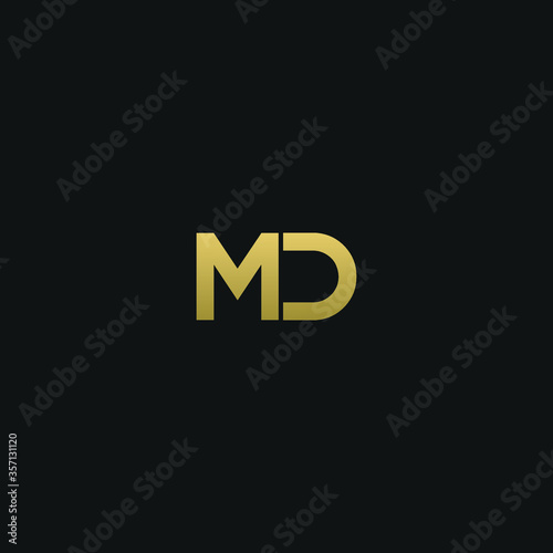 Creative modern elegant trendy unique artistic MD DM M D initial based letter icon logo.