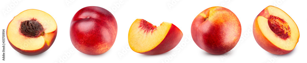 Peach isolated on white. Fresh peach. Peach collection clipping path. Full depth of field Peach isolated on white. Fresh peach. Peach collection clipping path. Full depth of field