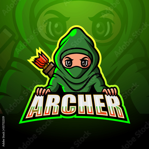 Archer mascot esport logo design