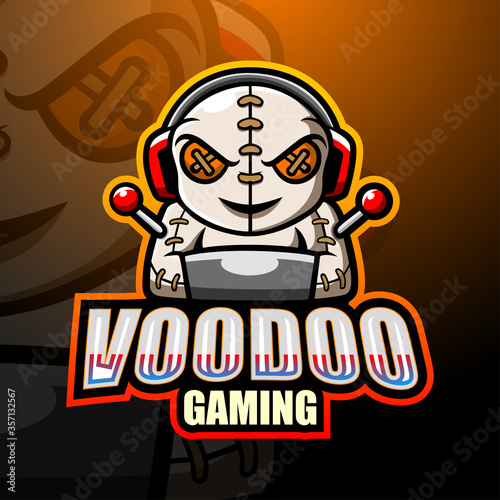 Voodoo gamer mascot esport logo design