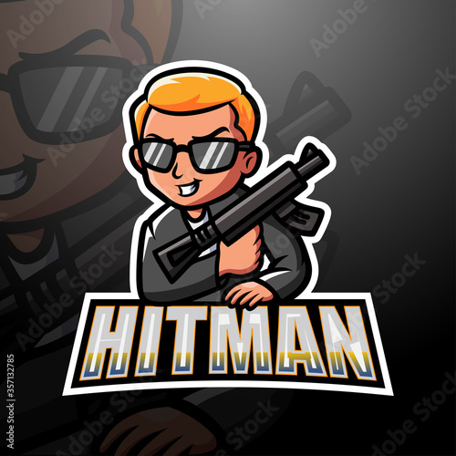 Mafia hitman mascot esport logo design