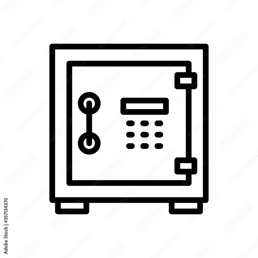 safe box icon in line style isolated on white background. EPS 10 safe box icon in line style isolated on white background. EPS 10