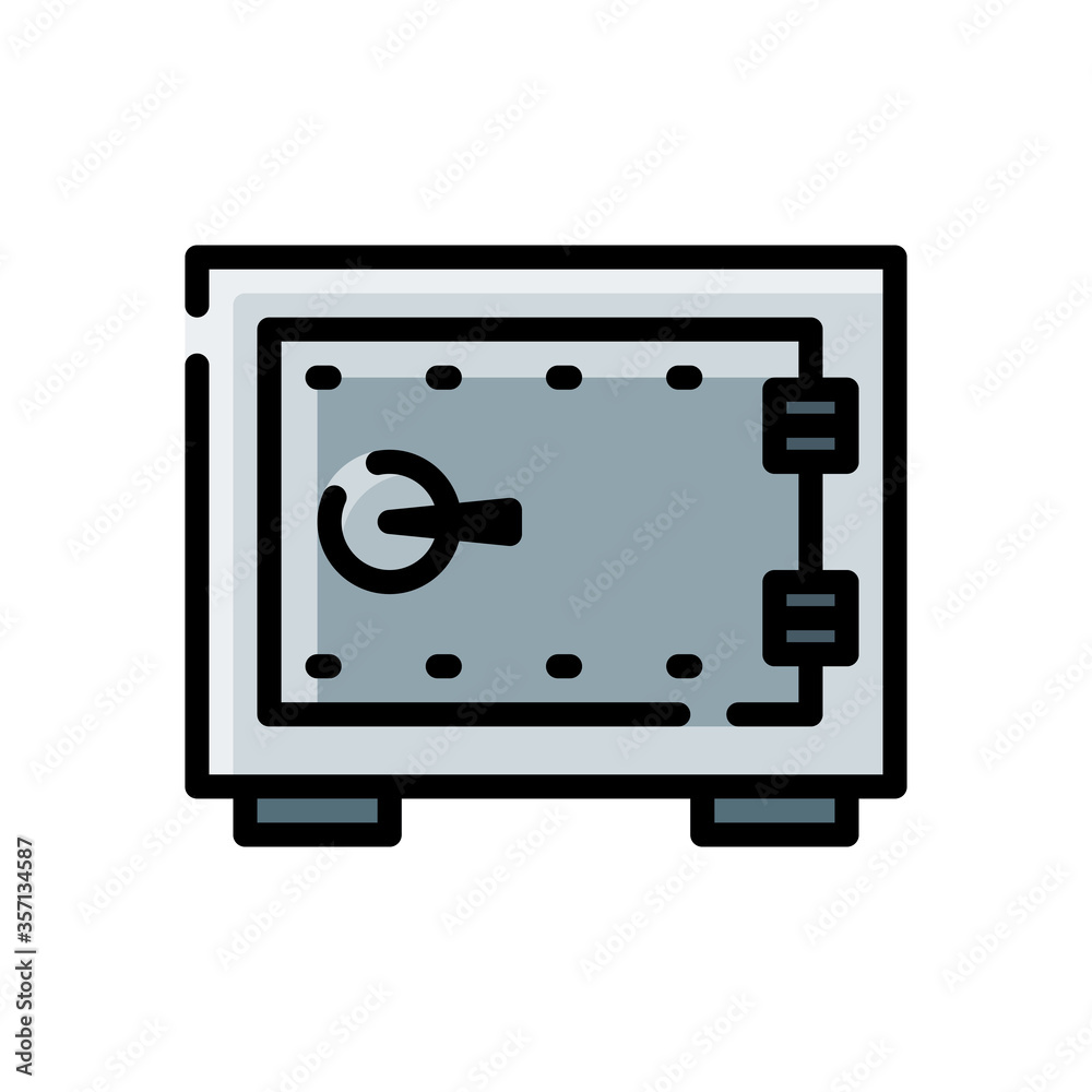 filled line style icon of safe box isolated on white background. EPS 10 filled line style icon of safe box isolated on white background. EPS 10