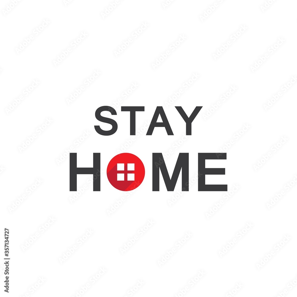Fototapeta premium Stay home social distancing campaign vector
