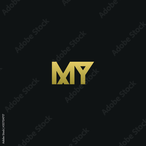 Creative modern elegant trendy unique artistic MY YM M Y initial based letter icon logo.