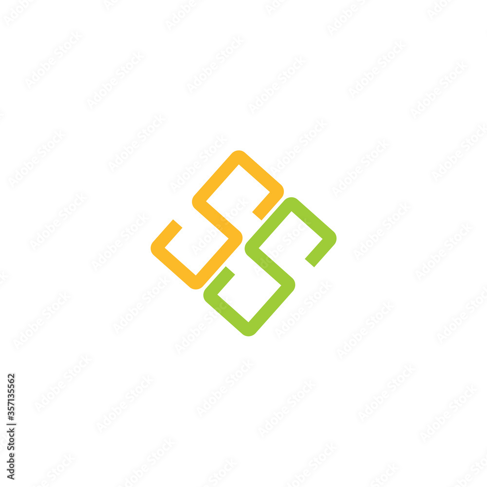 initial letter S and S, SS logo monogram line art style design and template initial letter S and S, SS logo monogram line art style design and template
