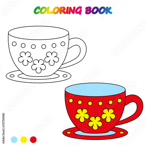 coloring book.  Coloring  page to educate preschool kids .  Game for preschool kids.  Vector cartoon  illustration, worksheet.