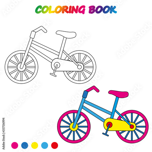 coloring book.  Coloring  page to educate preschool kids .  Game for preschool kids.  Vector cartoon  illustration, worksheet.