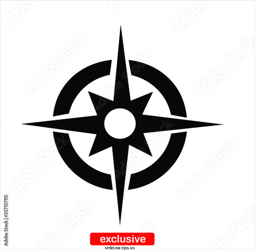 compas  icon. icon.Flat design style vector illustration for graphic and web design.	
