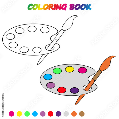 coloring book.  Coloring  page to educate preschool kids .  Game for preschool kids.  Vector cartoon  illustration, worksheet.