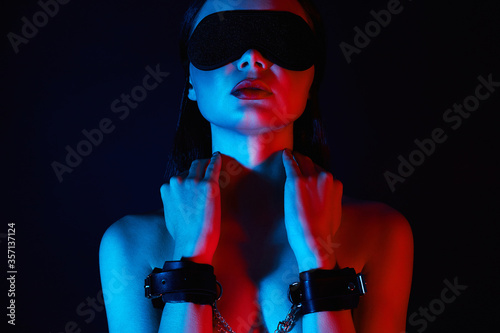 woman blindfolded, Stock image