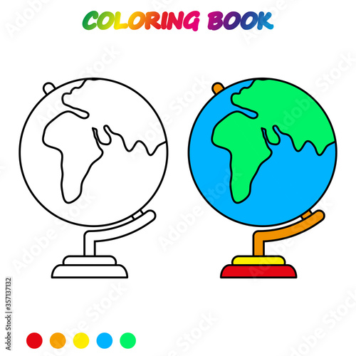 coloring book.  Coloring  page to educate preschool kids .  Game for preschool kids.  Vector cartoon  illustration, worksheet.