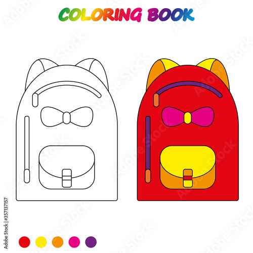 coloring book.  Coloring  page to educate preschool kids .  Game for preschool kids.  Vector cartoon  illustration, worksheet.