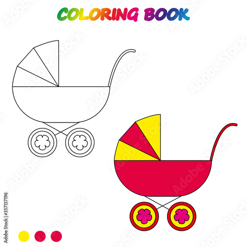 coloring book.  Coloring  page to educate preschool kids .  Game for preschool kids.  Vector cartoon  illustration, worksheet.