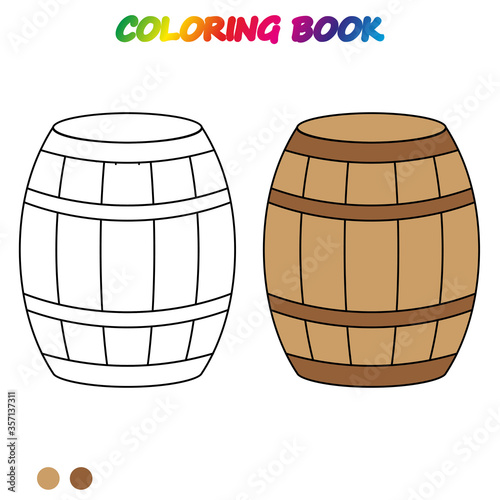 coloring book.  Coloring  page to educate preschool kids .  Game for preschool kids.  Vector cartoon  illustration, worksheet.