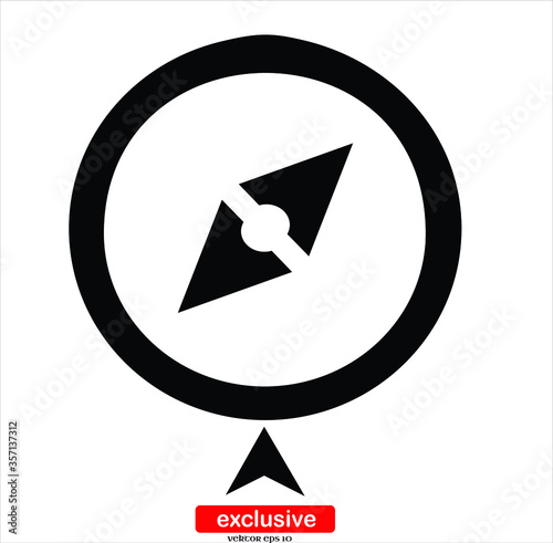 compas  icon. icon.Flat design style vector illustration for graphic and web design.	
