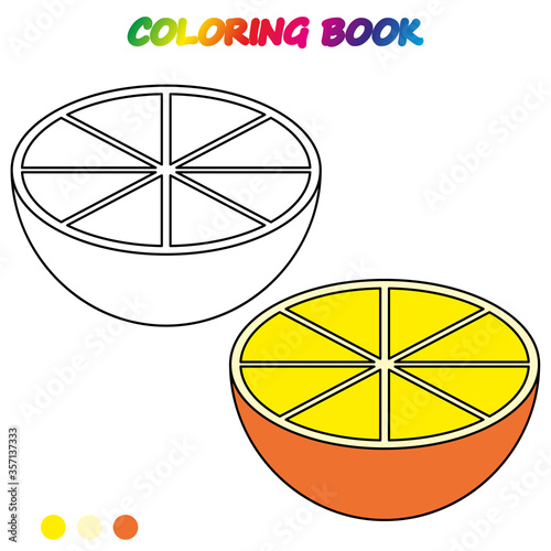 coloring book.  Coloring  page to educate preschool kids .  Game for preschool kids.  Vector cartoon  illustration, worksheet.
