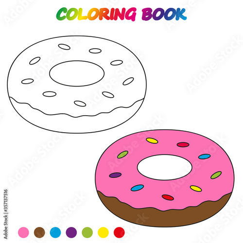 coloring book.  Coloring  page to educate preschool kids .  Game for preschool kids.  Vector cartoon  illustration, worksheet.