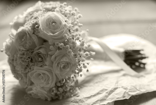 Bouquet de la mariée en noir et blanc