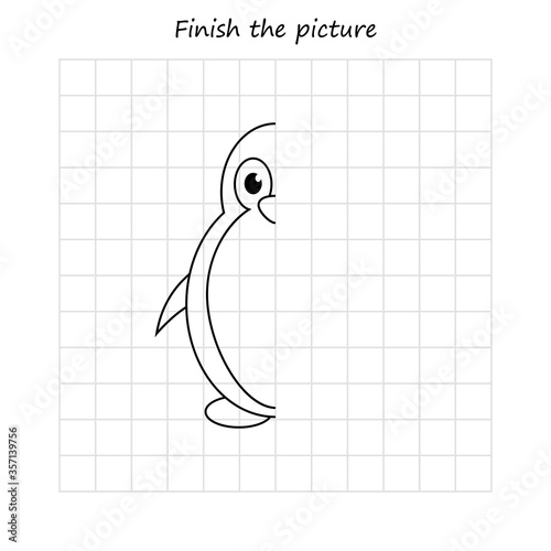 copy and coloring the picture, educational game for preschool