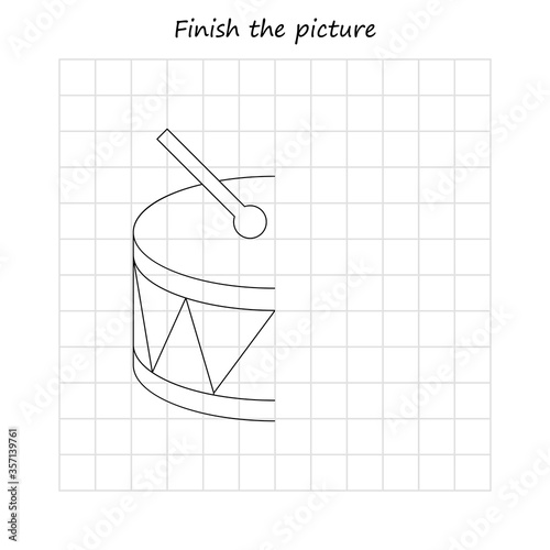 copy and coloring the picture, educational game for preschool