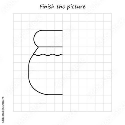 copy and coloring the picture, educational game for preschool