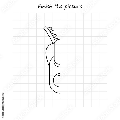 copy and coloring the picture, educational game for preschool