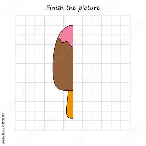 copy and coloring the picture, educational game for preschool