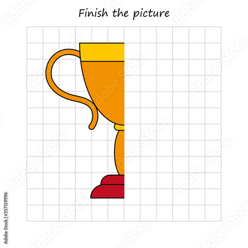 copy and coloring the picture, educational game for preschool
