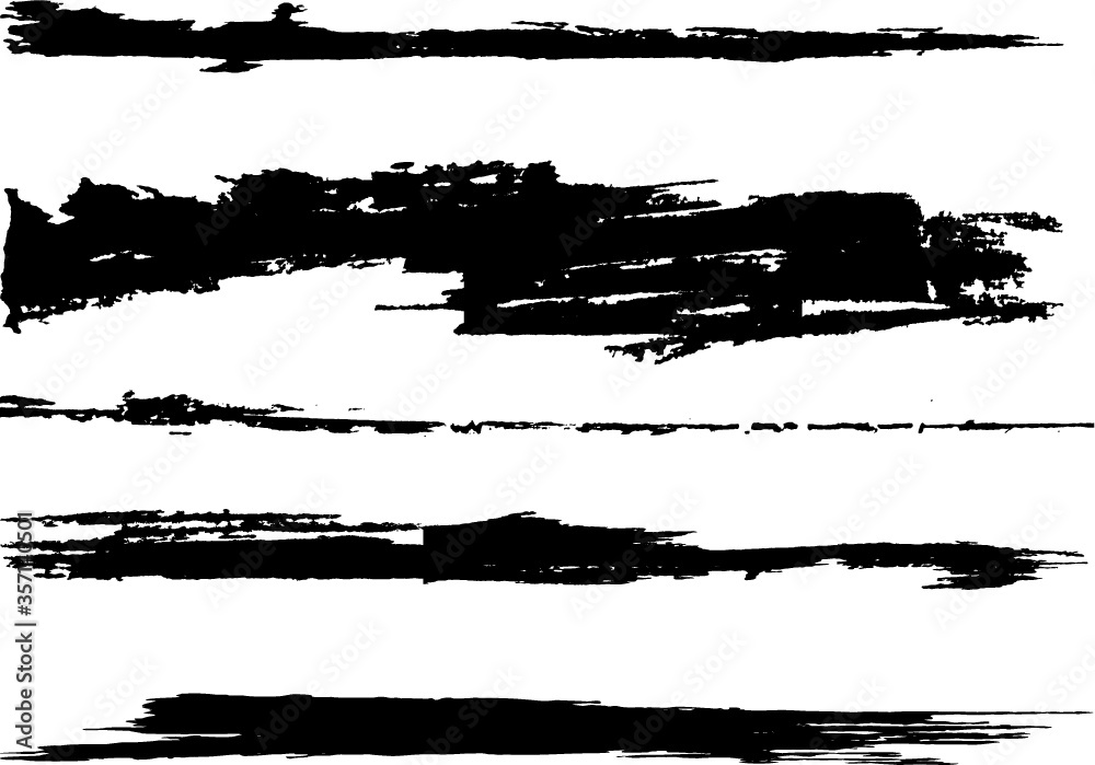 Grunge Paint stripe . Vector brush Stroke . Distressed banner . Black isolated paintbrush collection . Modern Textured shape . Dry border in Black . Grunge Paint stripe . Vector brush Stroke . Distressed banner . Black isolated paintbrush collection . Modern Textured shape . Dry border in Black .