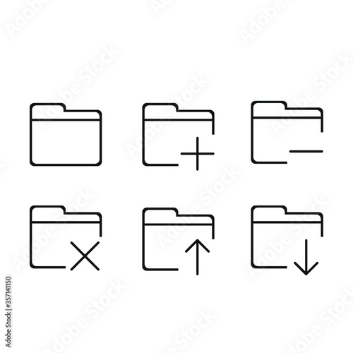 vector illustration of a set of file icons, minimalis icons, outline style