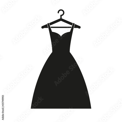 The icon dress on the hanger. Simple vector illustration on a white background