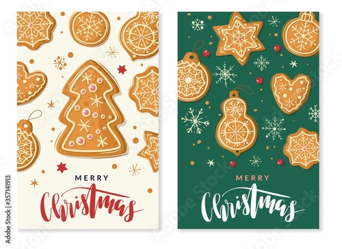 Christmas gingerbread cooking vertical banners