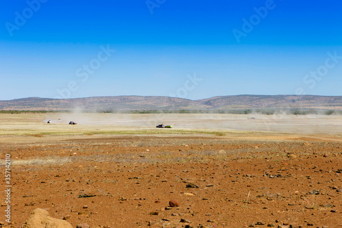 Vehicle convoy in outback Western Australia.