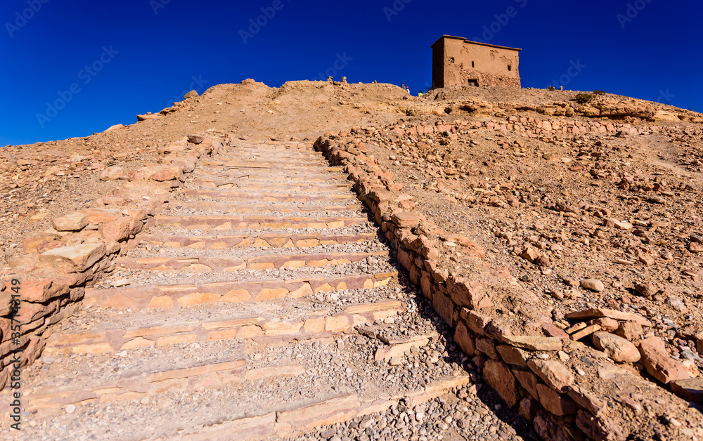 Aït Benhaddou is an fortified village along the former caravan route between the Sahara and Marrakech in present-day Morocco. It has been a UNESCO World Heritage Site since 1987. Aït Benhaddou is an fortified village along the former caravan route between the Sahara and Marrakech in present-day Morocco. It has been a UNESCO World Heritage Site since 1987.