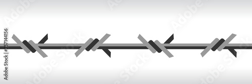 Banner of barbed wire in abstract geometric shape. Vector illustration, template design background
