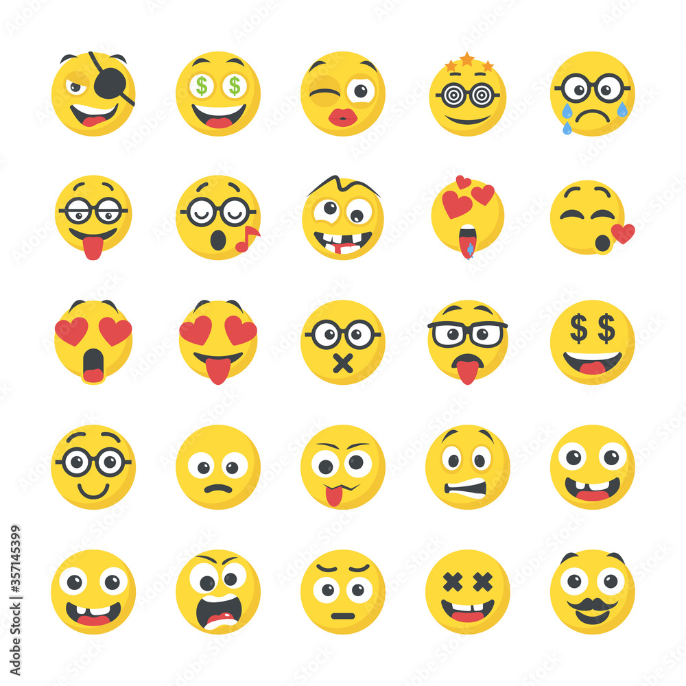 Smiley Flat Icons Pack Smiley Flat Icons Pack