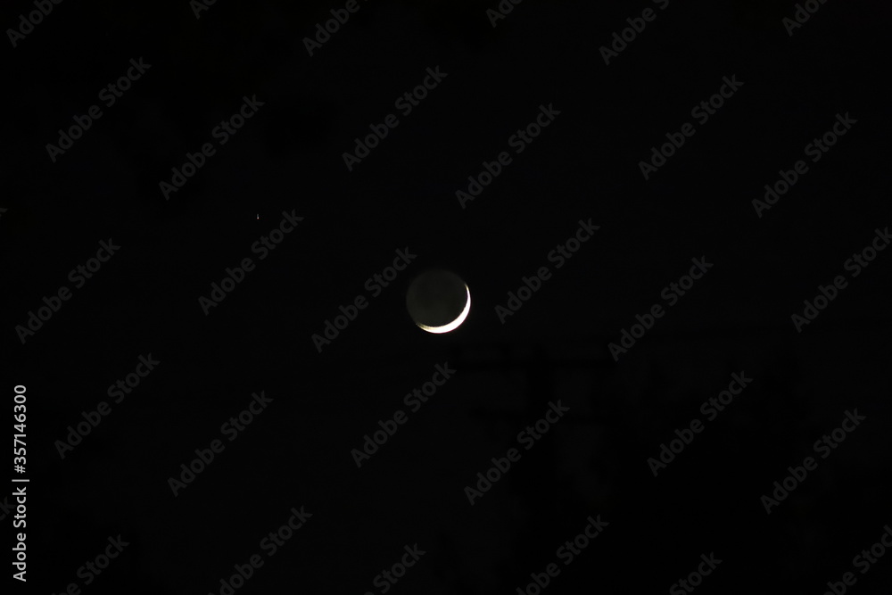 Crescent Moon in the Night Sky Crescent Moon in the Night Sky